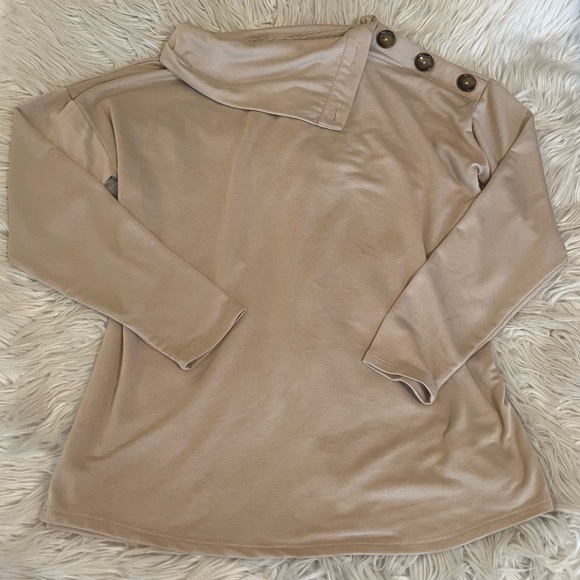 Tan | Cowl Neck Top - Picture 2 of 11
